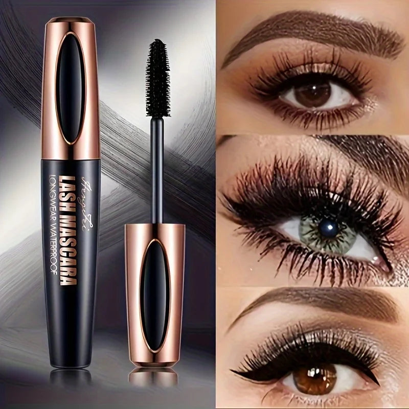 4D Lash Mascara Black Eye Lashes Waterproof & Smudge-Proof Long-Lasting No Flaking Natural No Clumping, All Day Exquisitely Full